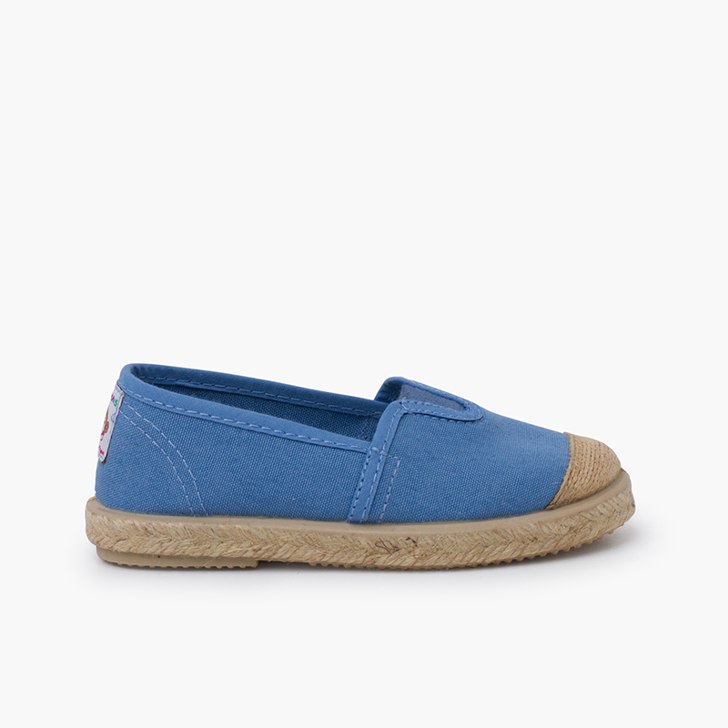 Espadrilles élastique central embout en jute Bleu de France