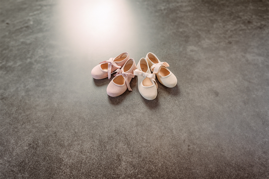 Chaussures babies en lin avec nœud faya