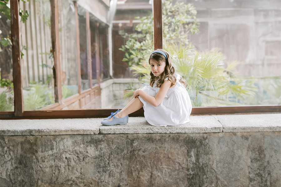 Chaussures babies en lin avec nœud faya