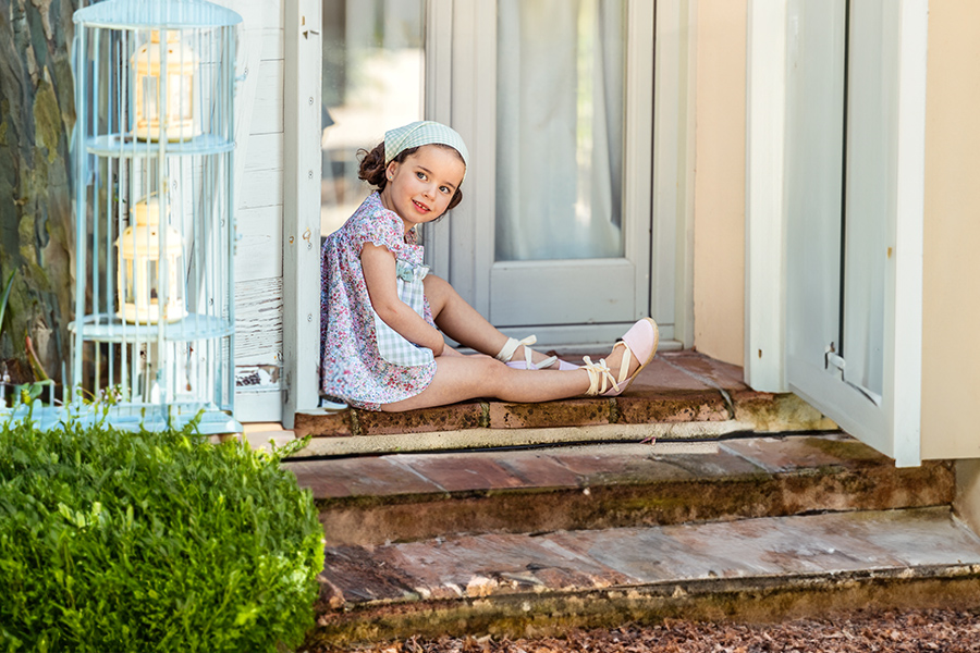 Espadrille fille rubans écrus