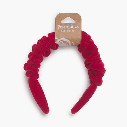 Bandeau chouchou en velours Rouge