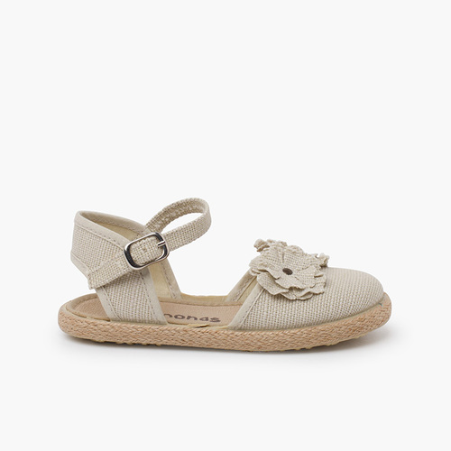 Espadrilles fermeture à boucle fine Beige