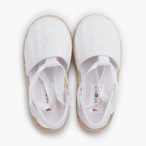 Espadrilles effet tressage rubans Blanc