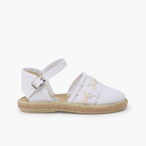 Espadrilles brodées boucle Blanc