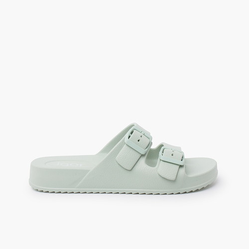 Sandales légères caoutchouc EVA double boucle Menthe