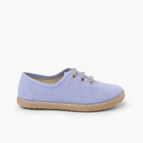 Derbies semelle espadrille Bleu Chambray