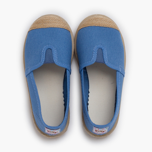 Espadrilles élastique central embout en jute Bleu de France