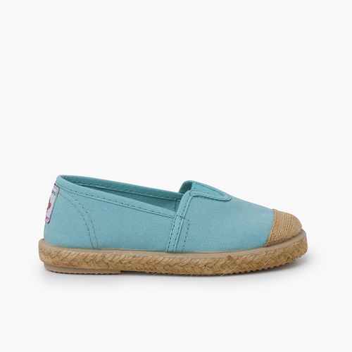 Espadrilles élastique central embout en jute Turquoise