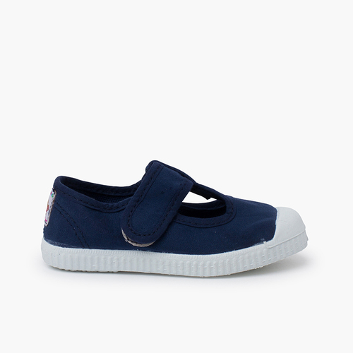 Baskets sandales enfants embout en caoutchouc Bleu Marine