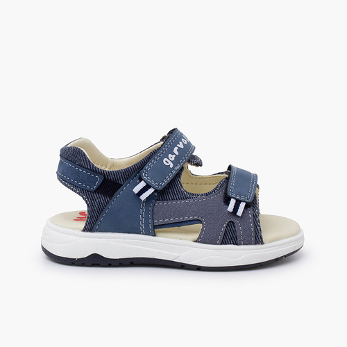 Sandales trekking enfants fermetures adhérentes Bleu