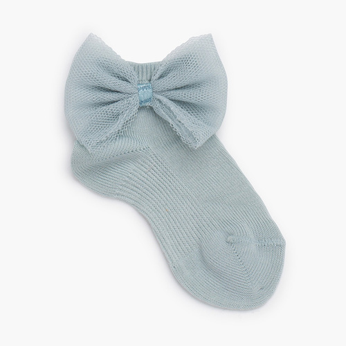 Chaussettes de cheville avec lacets en tulle Brume