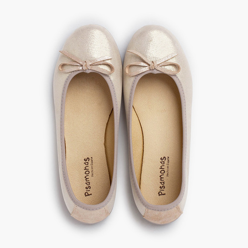 Ballerines brillantes avec petit nœud Champagne