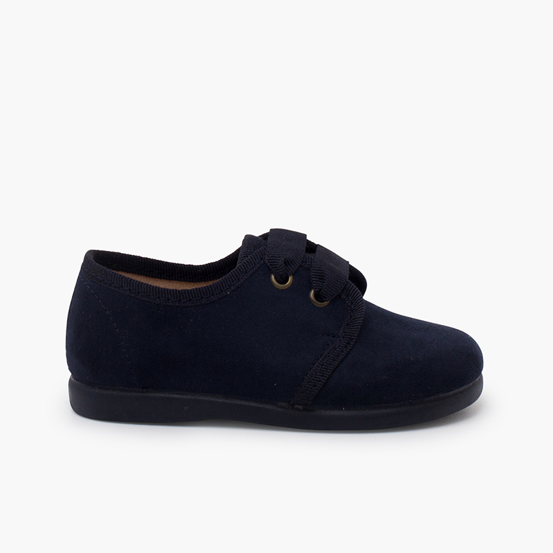 Derbies serratex lacets en faya Bleu Marine