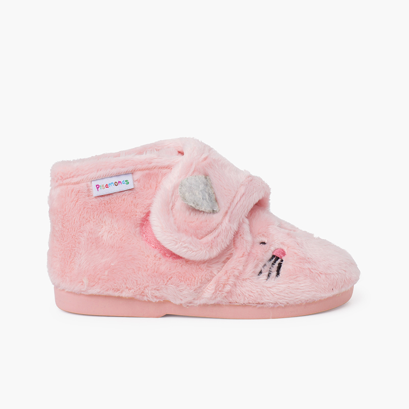 Chaussons animaux peluche Rose