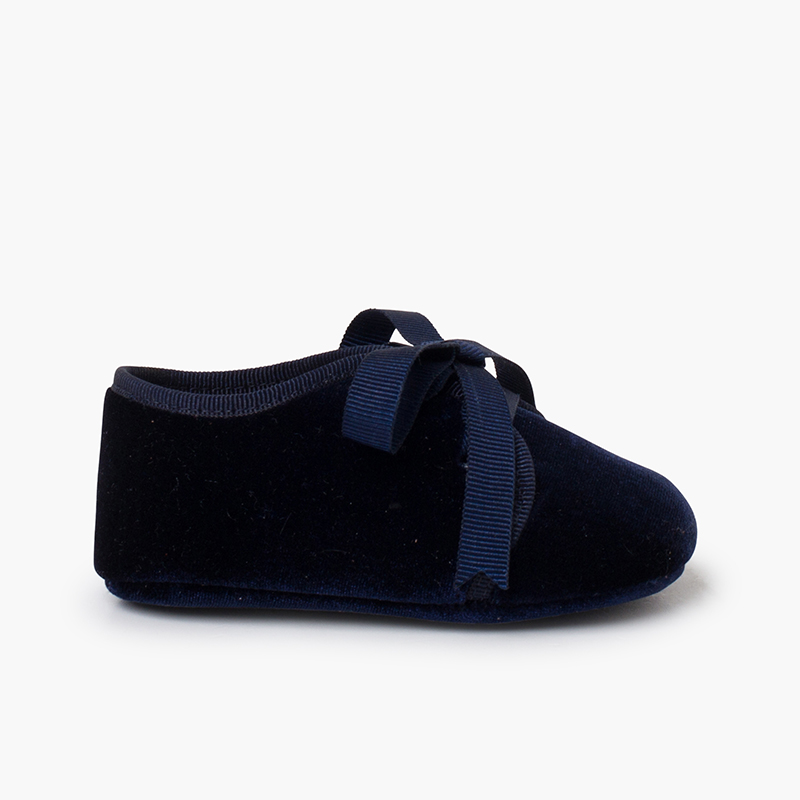 Bluchers velours ruban faya Bleu Marine
