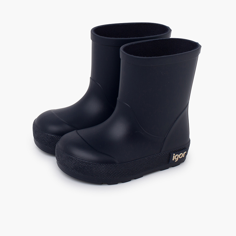 Bottes pluie souples enfants semelle fine Bleu Marine