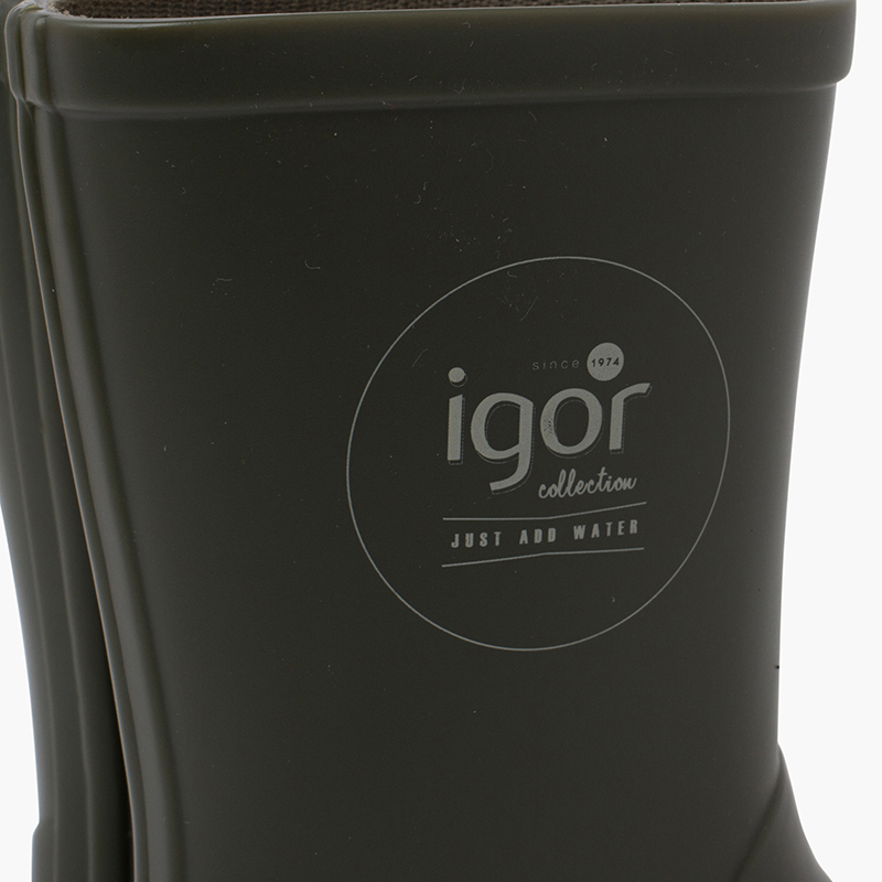 Bottes pluie enfants semelle beige Kaki