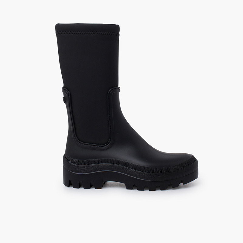 Bottes pluie femme doublure intérieure douce Noir