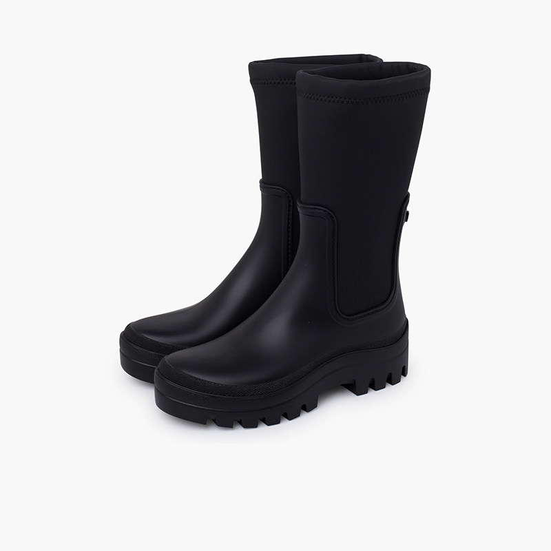Bottes pluie femme doublure intérieure douce Noir