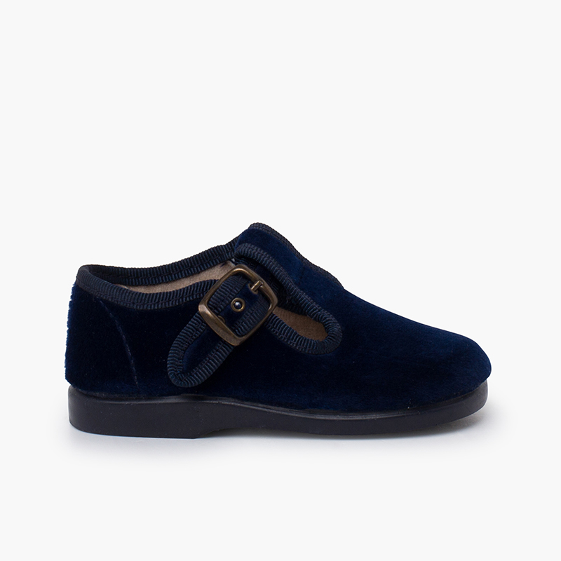 Salomés velours boucle Bleu Marine