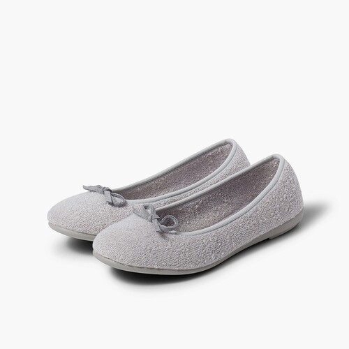 Chaussons Ballerines en Tissue Serviette Gris