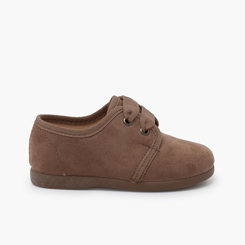 Derbies serratex lacets en faya Taupe
