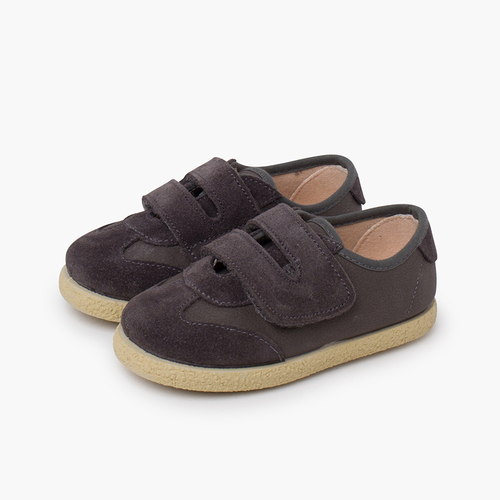 Baskets en suéde et cuir synthétique Gris foncé