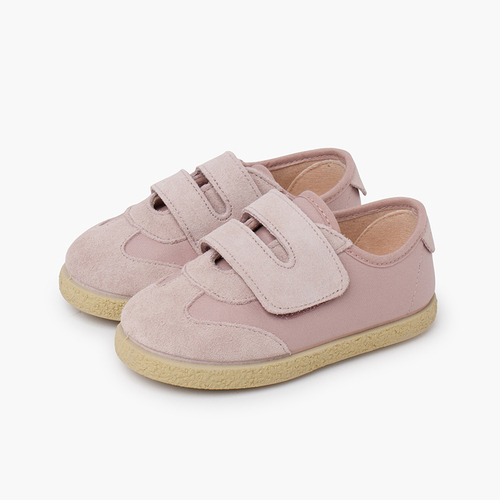 Baskets en suéde et cuir synthétique Rose