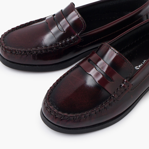 Mocassins en cuir nappa souple Bordeaux