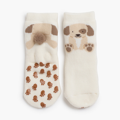 Chaussettes antidérapantes petit chien pompon Cava
