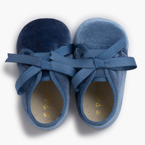 Bluchers velours ruban faya Bleu de France