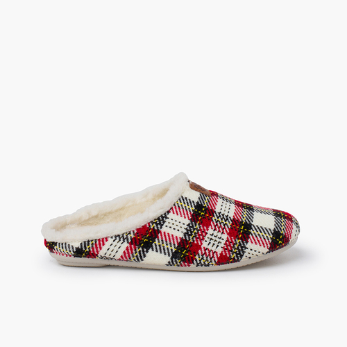 Chaussons pure laine carreaux Photos