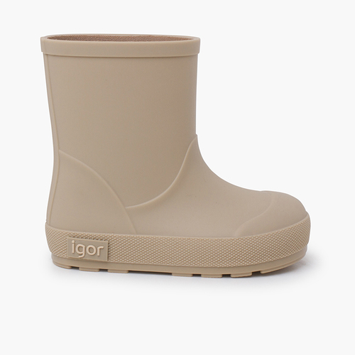 Bottes pluie souples enfants semelle fine Beige
