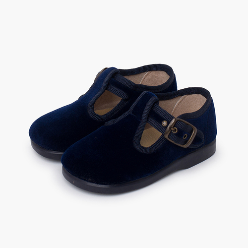 Salomés velours boucle Bleu Marine