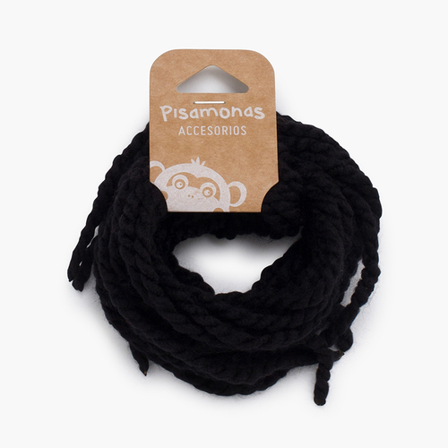 Lacets fins en laine pour les cheveux Noir