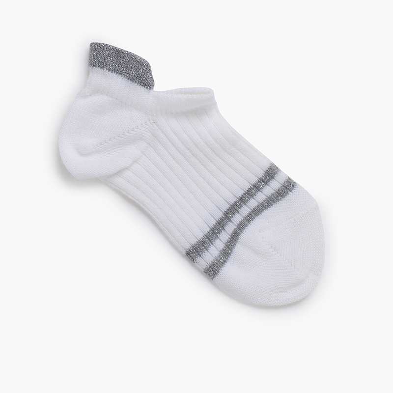 Chaussettes invisibles à rayures brillantes Aluminium