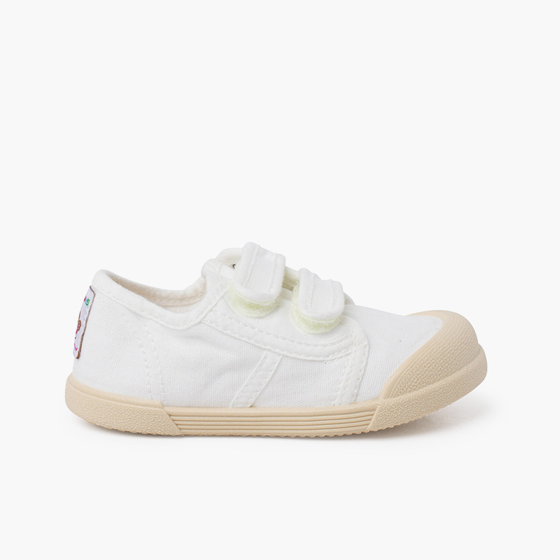 Baskets bout barefoot fermeture à scratch Blanc