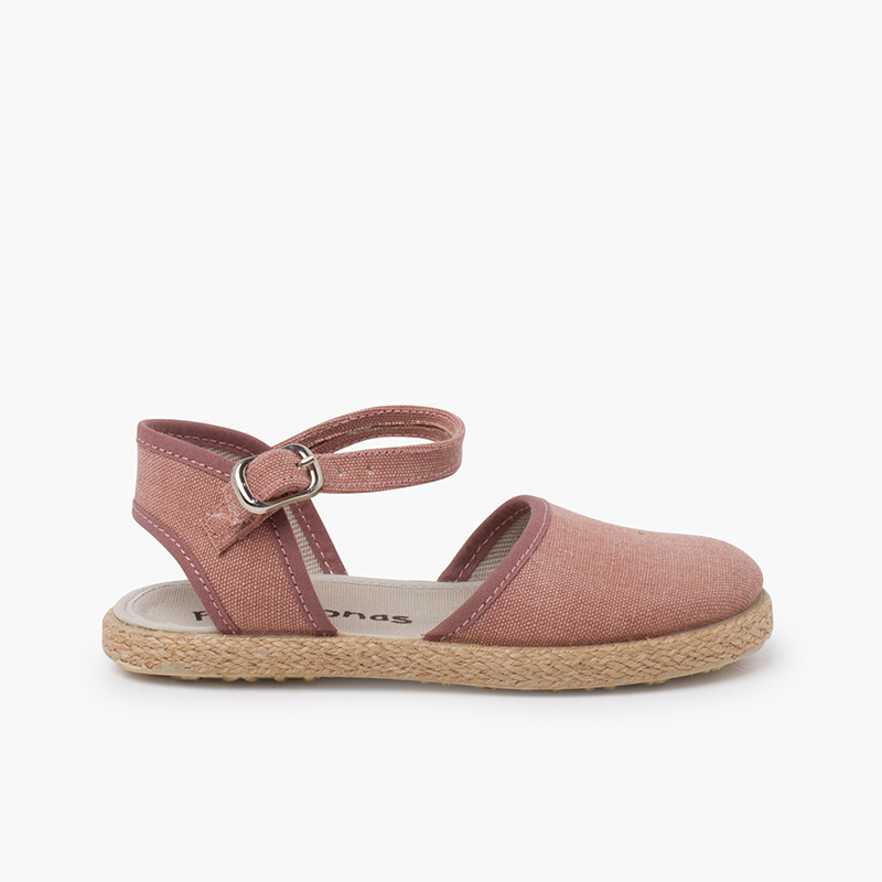 Espadrilles ÉCO semelle fine boucle Vieux Rose
