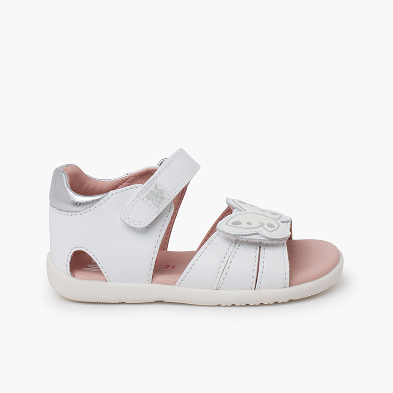 Sandales papillon premiers pas fille Blanc