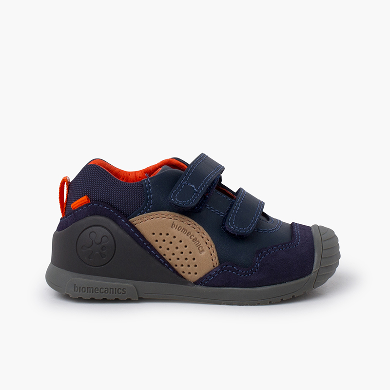 Sneakers Biomecanics cuir et suède Bleu Marine