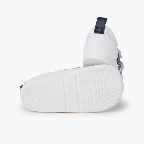 Chaussures Blanditos by Crios rayures latérales Blanc et bleu