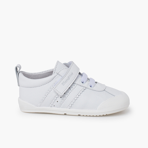 Blanditos baskets à scratch bandes blanches Blanc