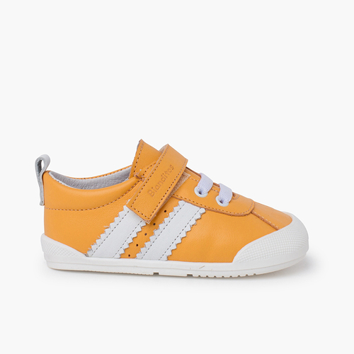 Blanditos baskets à scratch bandes blanches Orange