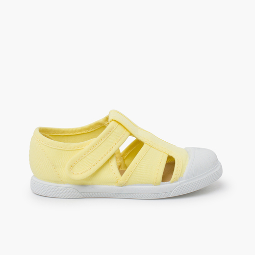 Sandale souple en toile pour enfants Citron