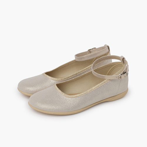 Ballerines nacrée brillante Champagne
