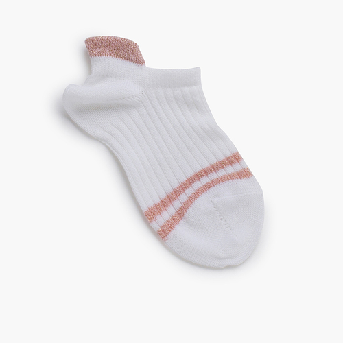 Chaussettes invisibles à rayures brillantes Rose poudré