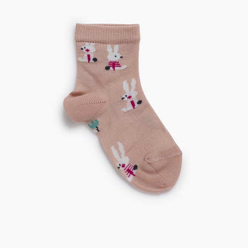 Chaussettes courtes lapins Rose poudré
