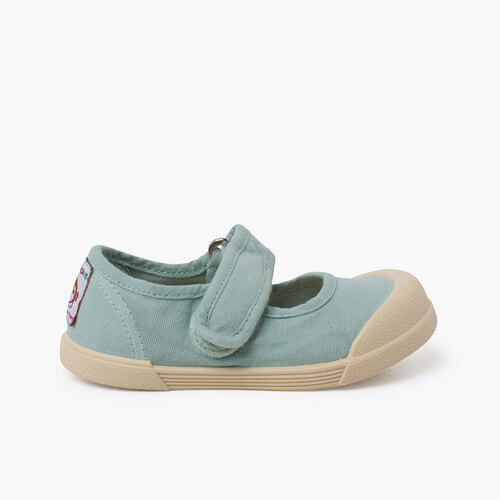 Chaussures babies barefoot souples toile Menthe