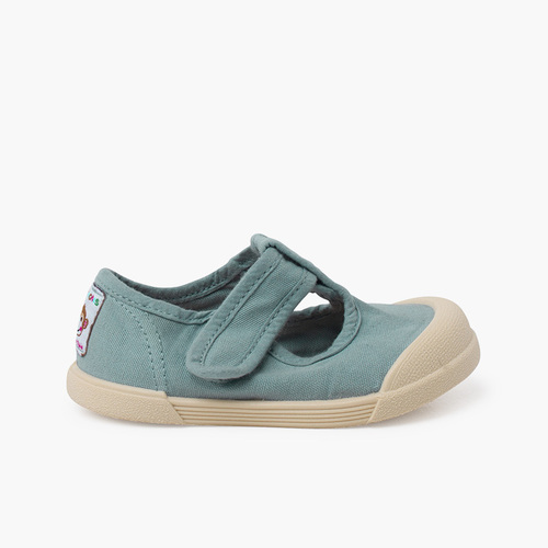 Chaussures salomés barefoot souples en toile Océan