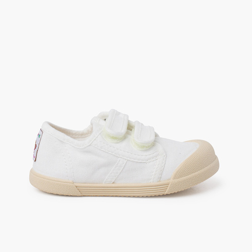 Baskets bout barefoot fermeture à scratch Blanc